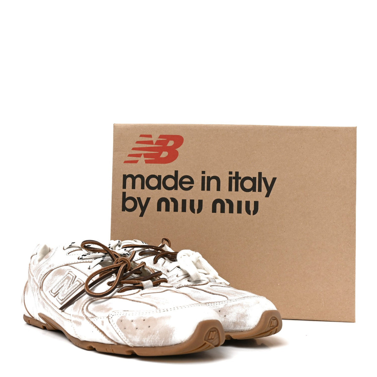 X NEW BALANCE Bleached Calfskin 530 SL SneakersWhite